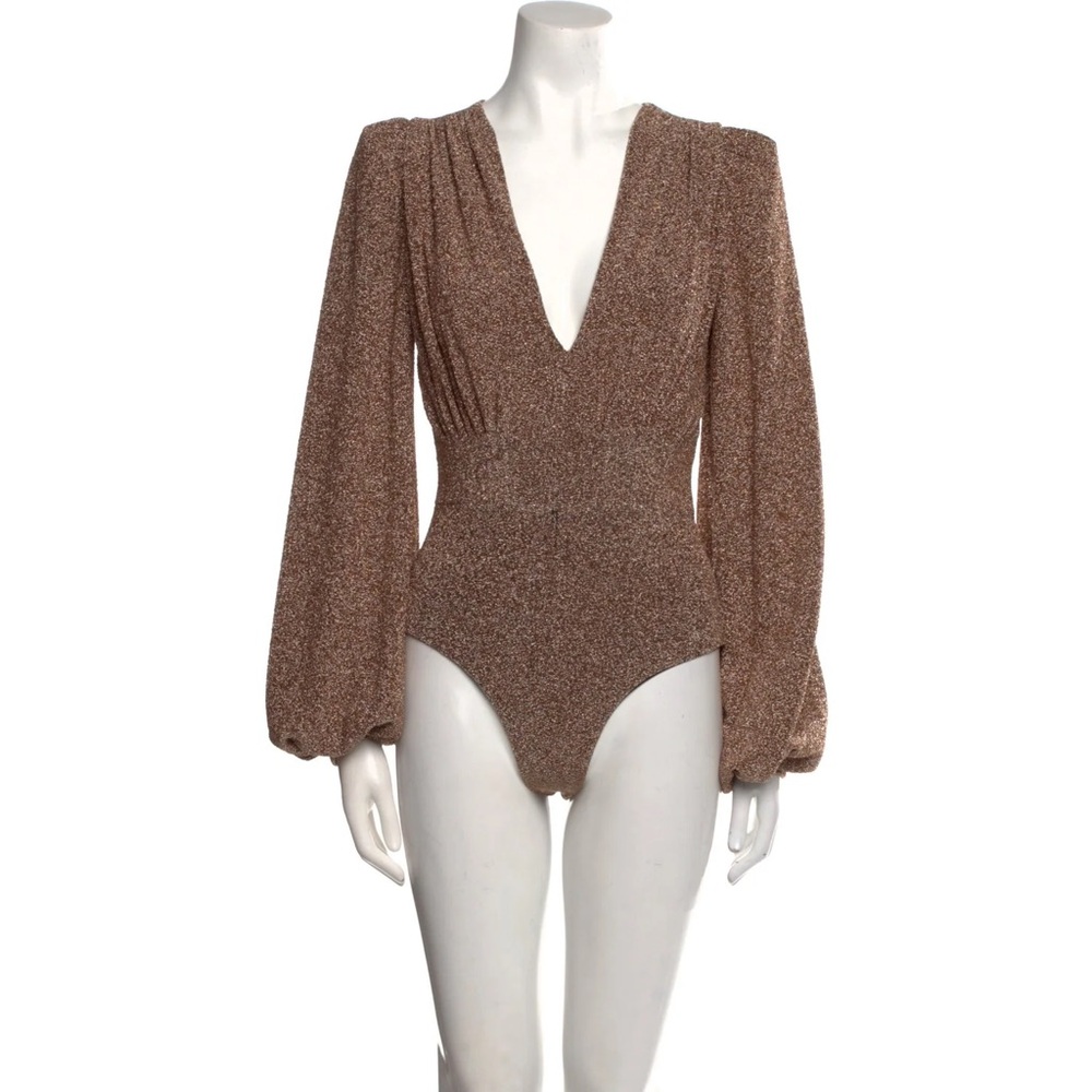 PatBO Brown Long Sleeve Bodysuit